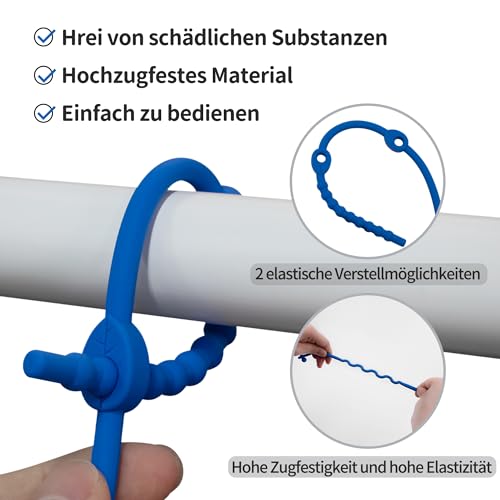 ETETOO Kinderwagenkette Silikon – 5 Packungen Verstellbare Silikon - Kinderwagenkette Und Cup Catcher Baby für Babys Flaschen, Beißring… – Ansicht 3