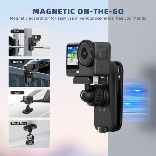 BRDRC Magnetic Backpack Mount for DJI Action 6 Nano, Quick Release Magnet Mount Bag Strap Anti-Slip Shoulder Clip Belt for DJI Osmo Action 6 Nano Accessories — view 5