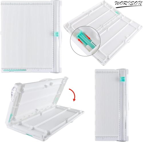 Image of Worison Foldable Multipurpose 12 x 12 Inch Scoring Board for Scrapbooking, Art & Craft, Paper Trimming Etc