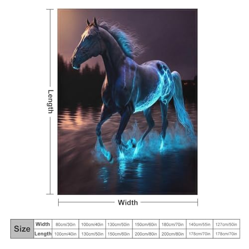 Couverture moelleuse hypoallergénique contre le froid - Plaid cheval respirant