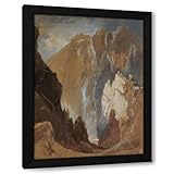 Thomas Moran 19x24 Black Modern Framed Art Print Titled: Toltec Gorge and Eva Cliff from the West, Colorado (1892)