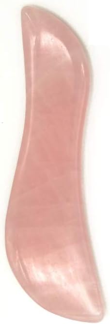 Hand Made S Shape Guasha Scraping Massage Tool Jade Stone Gua Sha Board for SPA Acupuncture Therapy on Face, Back, Neck,Shoulder Pink