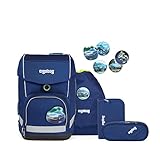 ergobag Cubo School Bag Set Mochila, Juventud Unisex, InspectBear (Azul), Talla Única