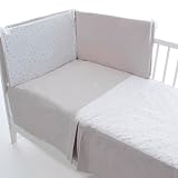 UZTURRE.Pack de Colcha y Protector para Cuna de 120x60cm en Color Piedra. Hecho...