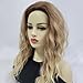Long Brown Mixed Blonde Wigs for Daily Use Fashion Ombre Heat Resistance Synthetic Curly Wavy Wig Cosplay Party Hair Replacement Wigs for Women Natural Looking