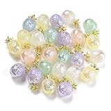 DanLingJewelry 30Pcs Plating Opaque Acrylic Pineapple Beads Summer Fruit Beads Colorful Tropical Pineapple Beads for Jewelry Making Bracelets