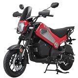 X-PRO Trail 150 Gas Moped for Adults, Full Size Street Legal Gas Powered with 4-Stroke Engine, Automatic CVT Transmission, 12'/10' Aluminum Wheels, High Speed Motorcycle for Commuting (Red)