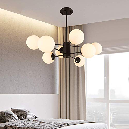 Lámpara Sputnik de 6 luces con globos de vidrio difusores de luz 8