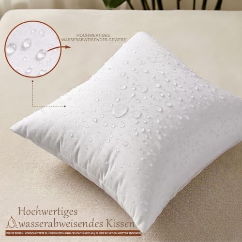 Utopia Bedding Outdoor Kissen wetterfest 50x50 cm 4er Set Kissen für Couch – Ansicht 5