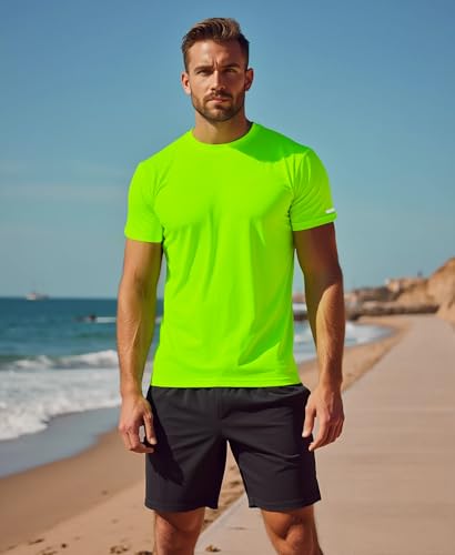 Workout Shirts Men Moisture Wicking T-Shirt Quick Dry Running Short Sleeve Gym Performance Active Tee Athletic Fit2