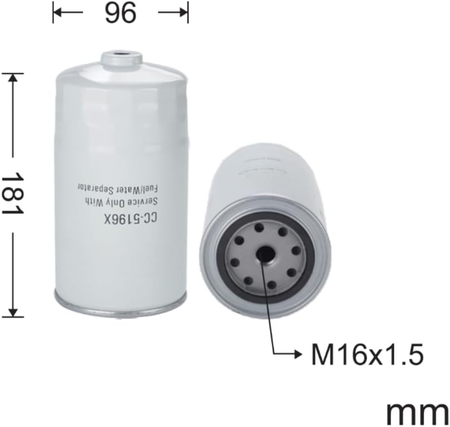 Fuel Filter CC-5196X Compatible with Doosan DX60-9C DX120-9C DX130-9C DX150-9C Heavy Duty Engine Protection