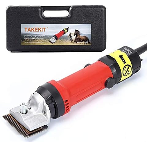 TAKEKIT Horse Clippers Professional Electric Animal Grooming Kit for Horse Equine Goat Pony Cattle and Large Thick Coat Animals, 6 Speeds Large Heavy Duty Farm Livestock Haircut Trimmer, 380W Cover
