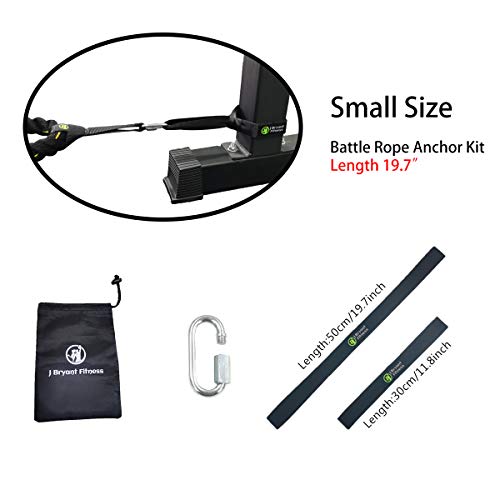 J Bryant Fitness Extra Length Outdoor Battle Rope Anchor Strap Kit Accessories Sport For Rope Easy Setup Home Gym Muscle Workout Equipment 31" Length #TOP1