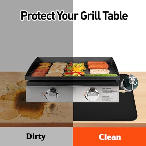 Khongoo Feuerfeste Unterlage Grill, Hitzeschutzmatte für Holzkohle und Gasgrill zum Schutz von Tischen im Freien Feuerschutzmatte, Leicht zu Reinigende Hitzebeständige Unterlage, (Schwarz, 40x60cm) – Bild 4