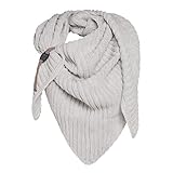 KNIT FACTORY - Demy Dreiecksschal - Damen Strickschal mit Wolle - Herbst & Winter Essentials - Zeitloses Mode-Accessoire - Tuch Schal für Winter - Hochwertige Qualität - Beige