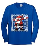 Dabbing Santa Claus Ugly Christmas Sweater Themed Youth Long Sleeve T-Shirt