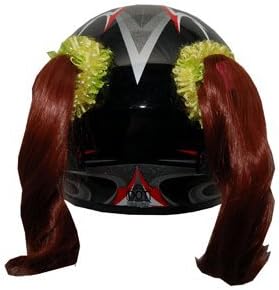 Natural Red Motorcycle Helmet Pigtails