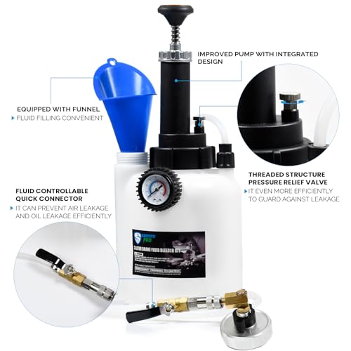 image for SMOTIVEPRO 3L Manual Brake Bleeder Fluid Pump and 1L Waste Oil Bottle,