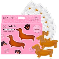 SpaLife So Fetch Hydrogel Under Eye Patches for Dark Circles | Dachshund Under Eye Patches for Puffy Eyes | Weiner Dog Undereye Bags and Puffiness Removal | Bachelorette Party Favors | 8 Pairs