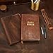 Full grain leather Bible cover case compatible with Giant Print Full-size KJV Holy Bible, For Full Size GP Editions bible/King James Version ONLY fits 9.7