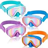 Flutesan 4 Pcs Kids Goggles with Nose Cover Elastic Strap...
