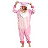 Wishliker Halloween Stitch Kigurumi Onesie Zipper Pajamas Costume Unisex Adult Pink L