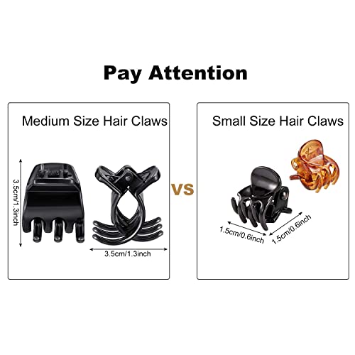 12 Pack Medium Hair Claw Clips 1.3 Inch Black Hair Claws for Women and Girls, Durable Hair Styling Accessories for Thick, Medium Hair, Everyday Styling and Updo Support