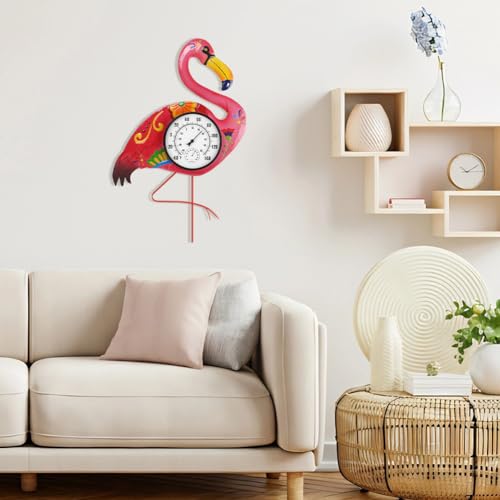 Thermomètre d'intérieur et d'extérieur Flamingo grand format mécanique avec humidité