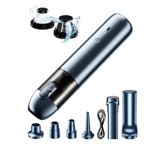 Dioche Aspirateur sans Brosse de Voiture 16KPa Haute Puissance sans Fil pour une Utilisation à la Maison et en Voiture, Aspirateur Portable avec Soufflage et Aspiration à Double Usage, Léger et (BLUE)