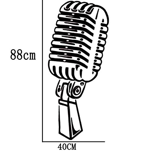 Vinilo decorativo de micrófono BIBITIME negro 40x88 cm miniatura 2