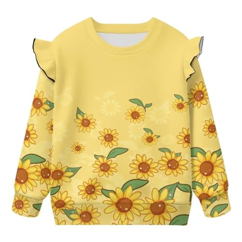 Sweatshirts for Toddler Baby Girl Crewneck Pullover Long Sleeve Ruffle Tops Shirt Casual Fall Clothes Girl Outfits