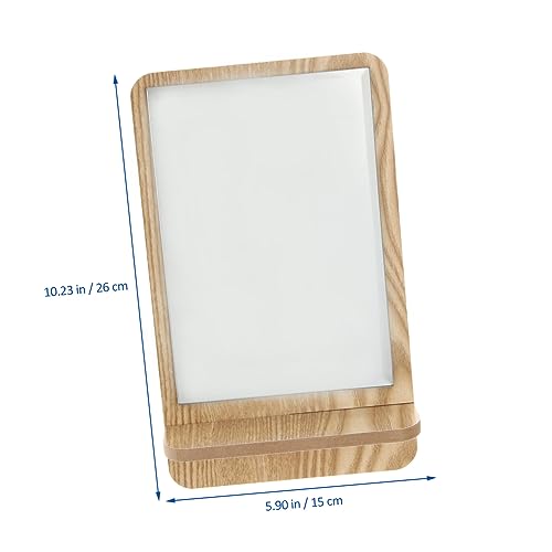 Ipetboom espejo de maquillaje de madera de mesa miniatura 6