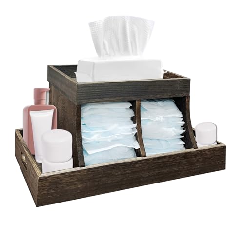 YEXEXINM Diaper Caddy Organizer - Durable Wooden Changing Station Table with Diaper Storage for Wipe Dispenser, Wipe Warmer and Other Diapering Essentials by YEXEXINM - Used condition - US$22.45