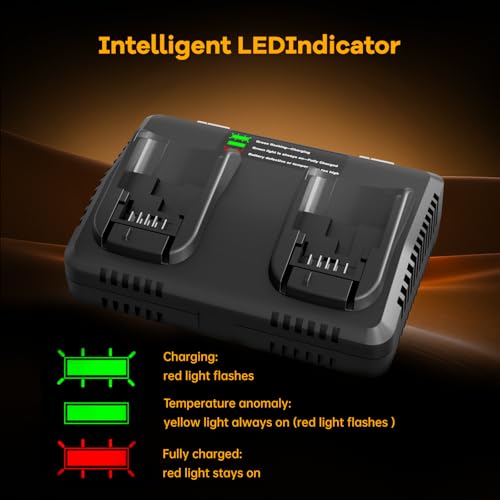 Chargeur double port pour batterie Li-ion Dewalt 18V 20V sans attente