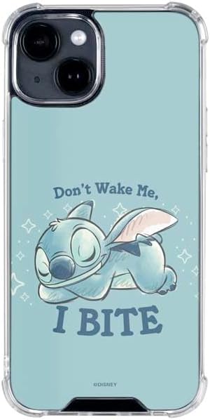 Skinit Clear Phone Case Compatible with iPhone 15 Plus - Officially Licensed Disney Lilo and Stitch Stitch and Angel Design