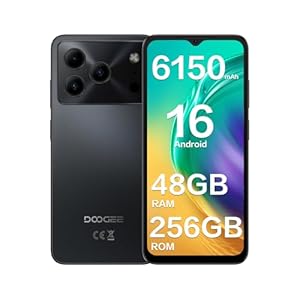 DOOGEE Note 56 Plus Mobile Phones, Android 16 Smartphone with Gemini AI, 48GB+256GB/2TB, 6150mAh Battery, 6.56" HD+ 90Hz Display, 50MP Camera, 4G Dual SIM Free Phone, Fingerprint/Face Unlock/BT5.0/NFC