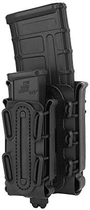 KRYDEX Mag Pouch 5.56mm 7.62mm Magazine Pouch + 9mm .45 Pistol Mag Pouch Combo (Black)