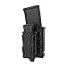 KRYDEX 5.56mm 7.62mm M4 M16 Rifle Magazine Pouch + 9mm Pistol Mag Pouch Tactical Softshell Mag Carrier Combo Pouch (Black)