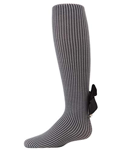 Memoi Herringbone Bow Back Girls Tights Black 6-8 #TOP5