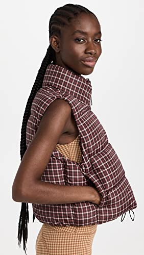 Mwl By Madewell Women's Plaid Puffer Vest, Spiced Raisin, Xxs #TOP3