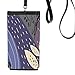 s Art Pattern Phone Wallet Purse Hanging Mobile Pouch Black Pocket