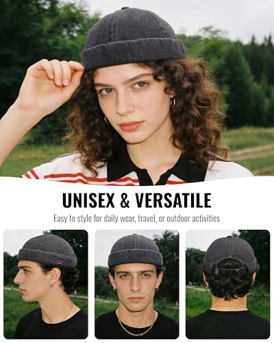 Image of CLAPE Watch Cap Work Beanie Corduroy Docker Leon Brimless Hat Rolled Cuff Harbour Hat