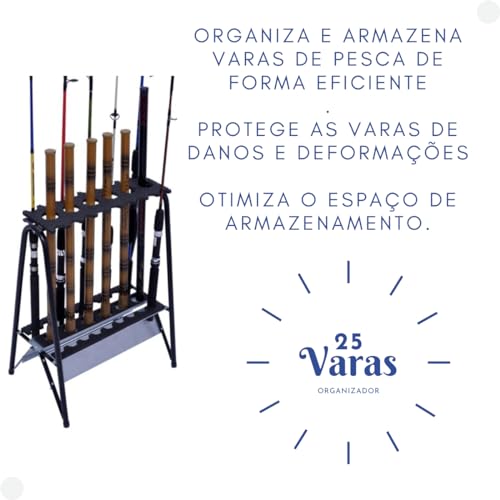Suporte de Chão para Varas de Pesca 25 Varas