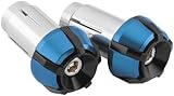 BikeMaster Two-Piece Anti-Vibration Bar Ends, Black/Blue