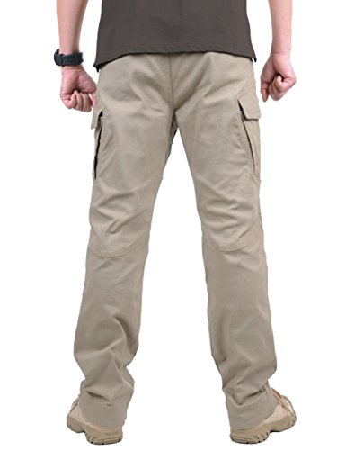 TACVASEN Mens Outdoor Rip-Stop Multi Pockets Relaxed-Fit Tactical Cargo Pants Khaki, 40 - Image 4