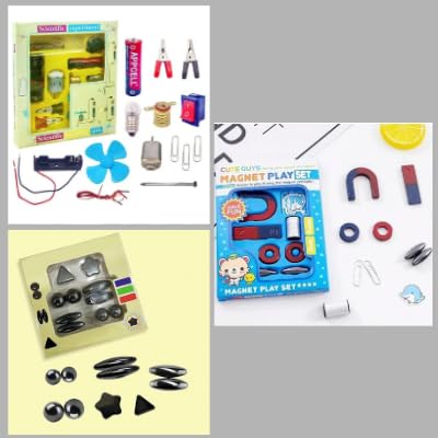 Image of Science Experiment Kit Pack of 3: Magnetism, Electricity, and Light Exploration Combo