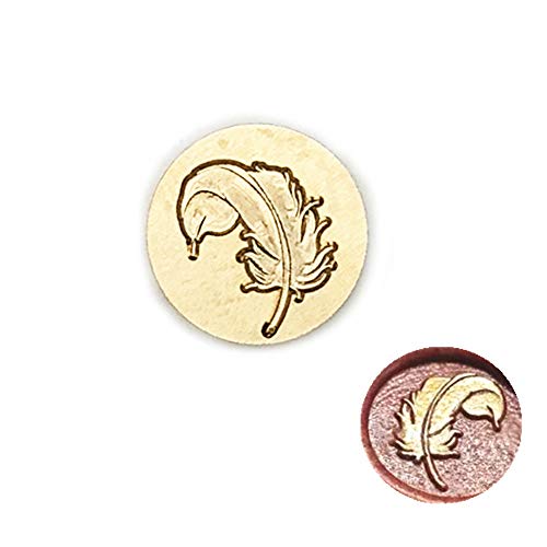 1pcs Wax Seal Stamp Brass Head Replacement,Gold,25mm,Feather