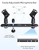 Stereo Mic Bar for XY/ORTF Recording, Adjustable Double Mic Stereo Array Spacing Microphone Mount with Ruled Markings & Adapters, Universal 3/8", 5/8" & 1/4" Thread Compatible for Studio/Podcast #1
