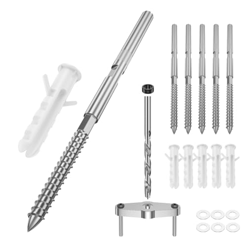 duoduolaili Soportes de soporte ocultos para estante flotante (6 piezas) y accesorios de acero para ayudar a la instalación, con guía de taladro, soportes ocultos para estante de madera flotante