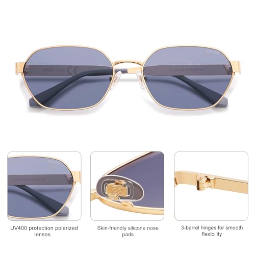 Image of SOJOS Trendy Polarized Hexagon Sunglasses Womens Mens SJ1238
